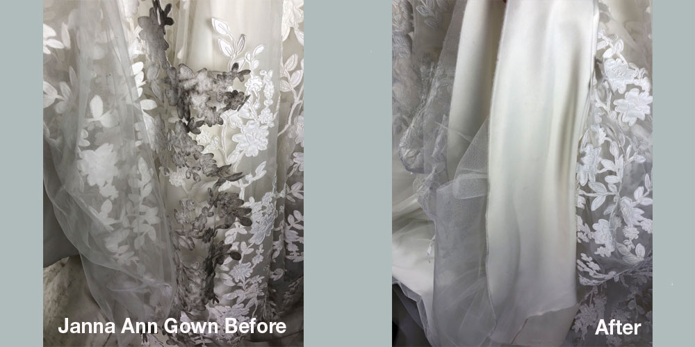 Gown Stains before and after