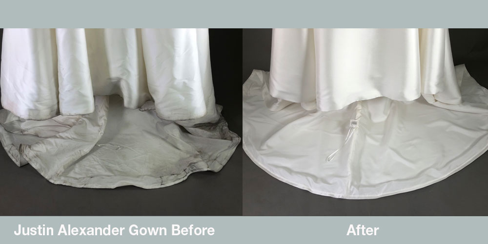 Gown Cleaning before and after