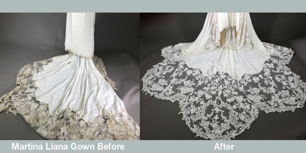 Gown Cleaning before and after