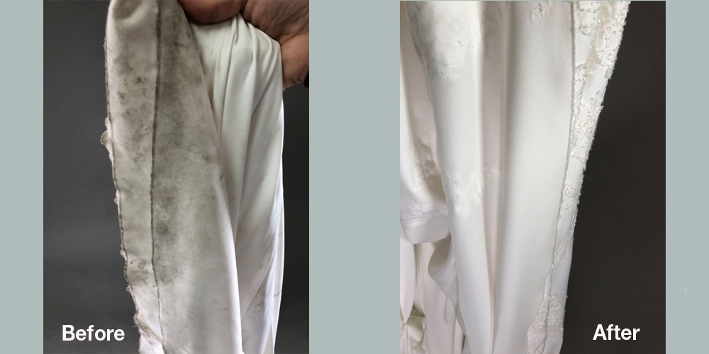 Gown Cleaning before and after