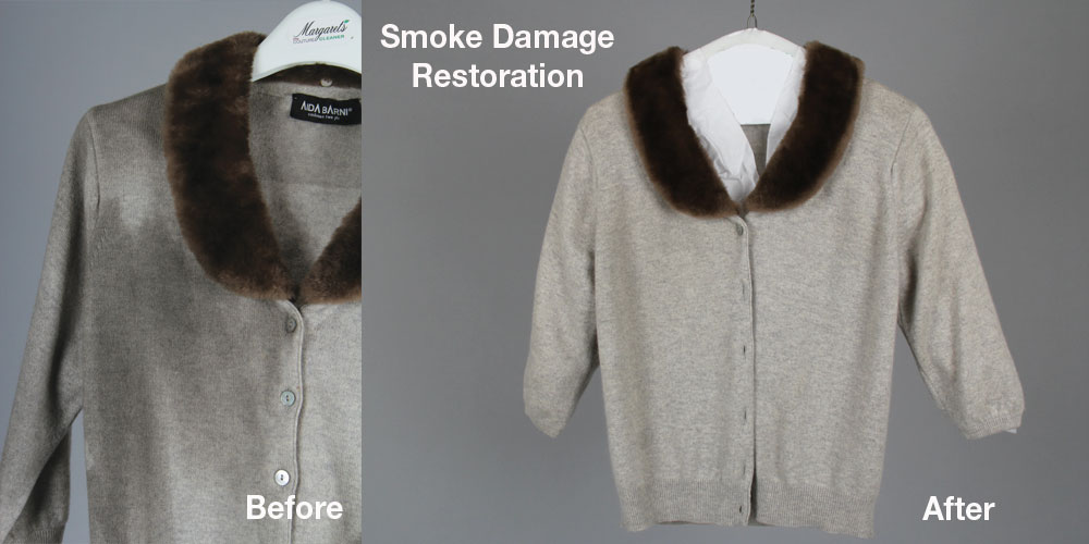 Knit smoke damage restoration before and after